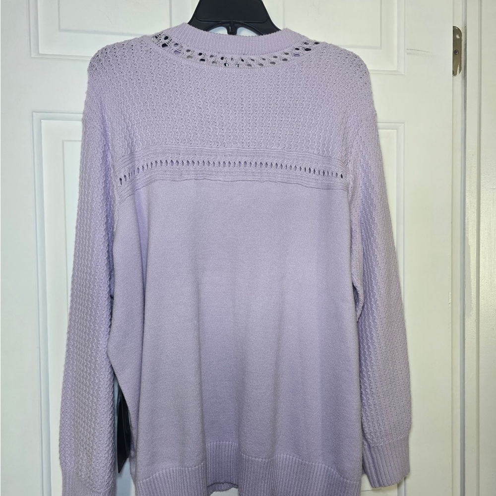 Cyrus Woman’s Lavendar Sweater Size 2X NEW Plus Textured Retail $99 Light - Picture 8 of 11